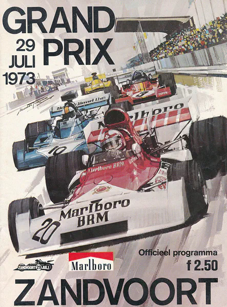 1973-07-29 | Grote Prijs Van Nederland | Zandvoort | Formula 1 Event Artworks | formula 1 event artwork | formula 1 programme cover | formula 1 poster | carsten riede