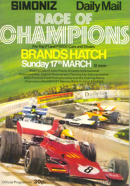 1974-03-17 | Race Of Champions | Brands Hatch | Formula 1 Event Artworks | formula 1 event artwork | formula 1 programme cover | formula 1 poster | carsten riede