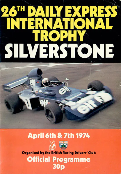 1974-04-07 | International Trophy | Silverstone | Formula 1 Event Artworks | formula 1 event artwork | formula 1 programme cover | formula 1 poster | carsten riede