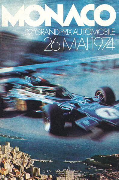 1974-05-26 | Grand Prix De Monaco | Monte Carlo | Formula 1 Event Artworks | formula 1 event artwork | formula 1 programme cover | formula 1 poster | carsten riede