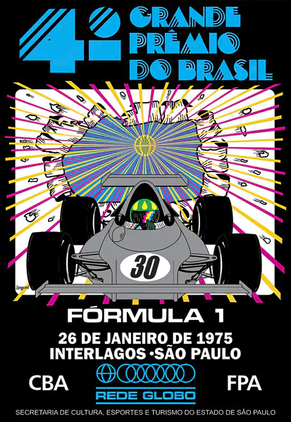 1975-01-26 | Grande Premio Do Brasil | Interlagos | Formula 1 Event Artworks | formula 1 event artwork | formula 1 programme cover | formula 1 poster | carsten riede