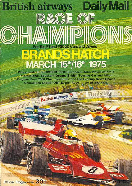 1975-03-16 | Race Of Champions | Brands Hatch | Formula 1 Event Artworks | formula 1 event artwork | formula 1 programme cover | formula 1 poster | carsten riede