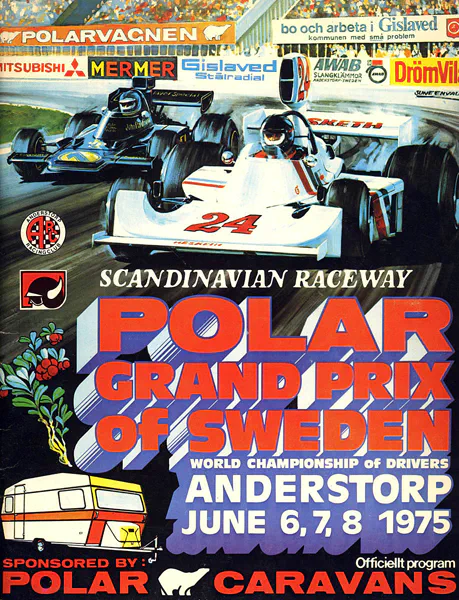 1975-06-08 | Stora Priset Fran Sverige | Anderstorp | Formula 1 Event Artworks | formula 1 event artwork | formula 1 programme cover | formula 1 poster | carsten riede