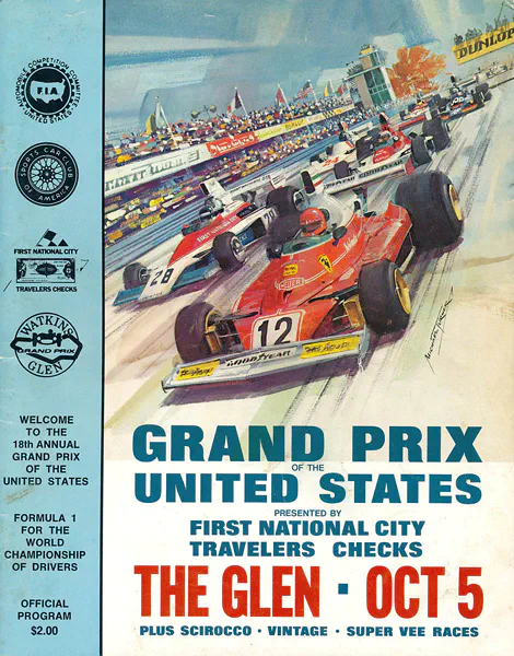 1975-10-05 | United States Grand Prix | Watkins Glen | Formula 1 Event Artworks | formula 1 event artwork | formula 1 programme cover | formula 1 poster | carsten riede