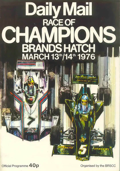 1976-03-14 | Race Of Champions | Brands Hatch | Formula 1 Event Artworks | formula 1 event artwork | formula 1 programme cover | formula 1 poster | carsten riede