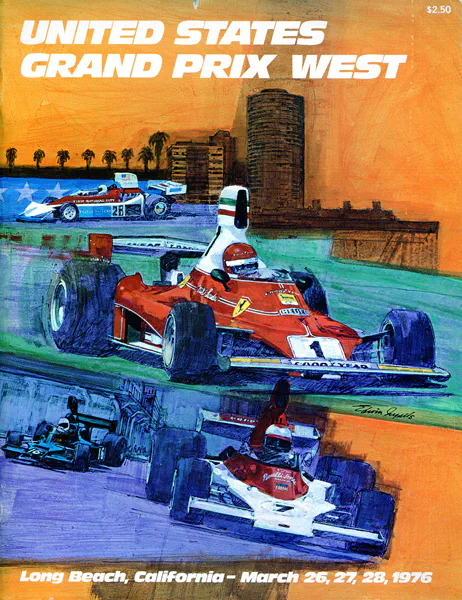 1976-03-28 | United States Grand Prix | Long Beach | Formula 1 Event Artworks | formula 1 event artwork | formula 1 programme cover | formula 1 poster | carsten riede