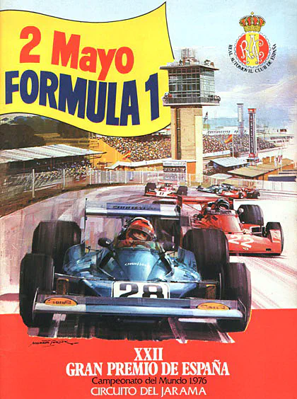 1976-05-02 | Gran Premio De Espana | Jarama | Formula 1 Event Artworks | formula 1 event artwork | formula 1 programme cover | formula 1 poster | carsten riede