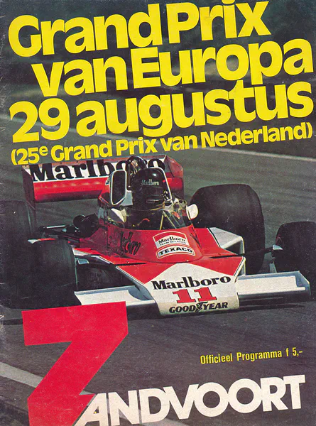 1976-08-29 | Grote Prijs Van Nederland | Zandvoort | Formula 1 Event Artworks | formula 1 event artwork | formula 1 programme cover | formula 1 poster | carsten riede