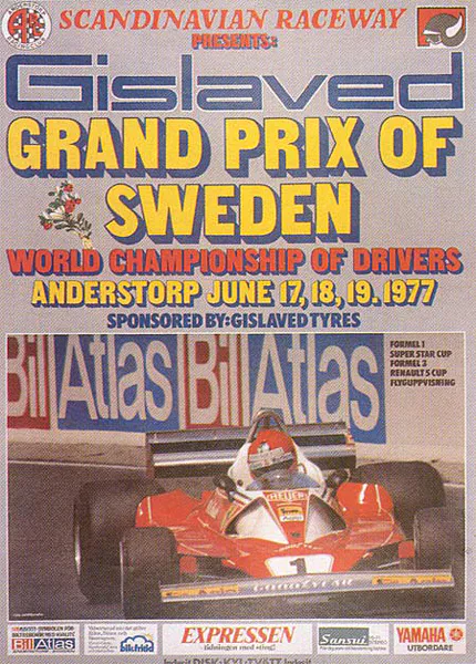 1977-06-19 | Stora Priset Fran Sverige | Anderstorp | Formula 1 Event Artworks | formula 1 event artwork | formula 1 programme cover | formula 1 poster | carsten riede