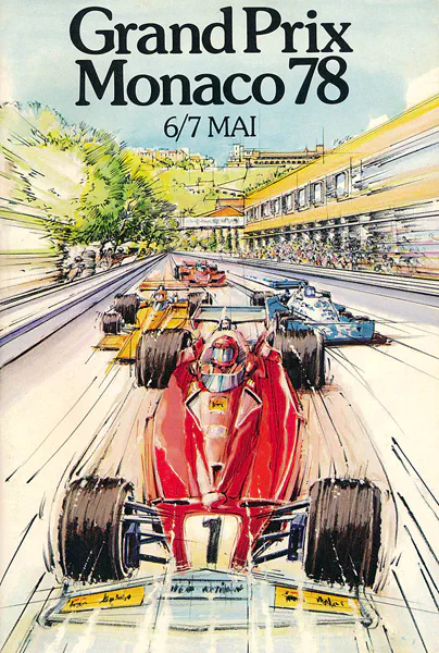 1978-05-07 | Grand Prix De Monaco | Monte Carlo | Formula 1 Event Artworks | formula 1 event artwork | formula 1 programme cover | formula 1 poster | carsten riede