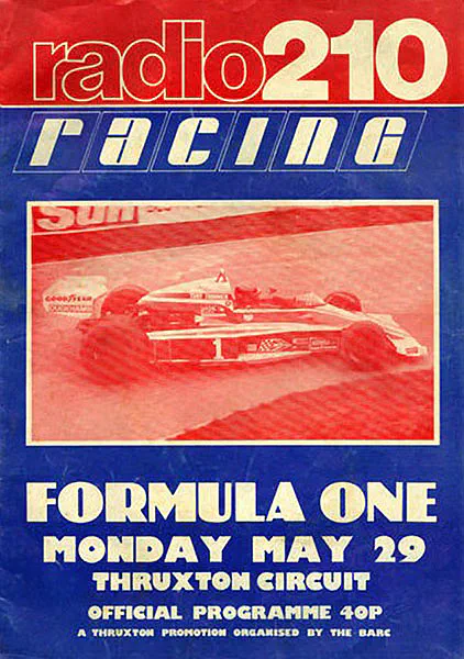 1978-05-29 | Radio 210 European Trophy | Thruxton | Formula 1 Event Artworks | formula 1 event artwork | formula 1 programme cover | formula 1 poster | carsten riede