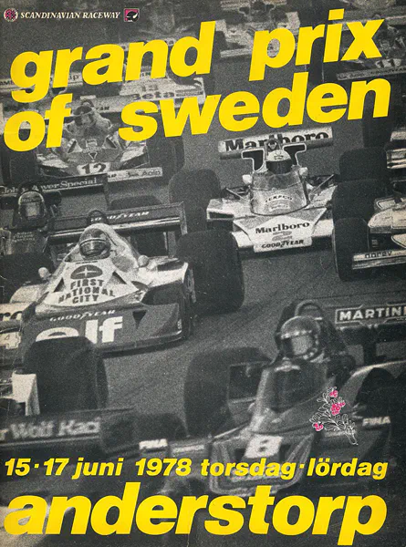 1978-06-17 | Stora Priset Fran Sverige | Anderstorp | Formula 1 Event Artworks | formula 1 event artwork | formula 1 programme cover | formula 1 poster | carsten riede