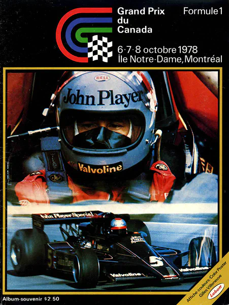 1978-10-08 | Grand Prix Du Canada | Montreal | Formula 1 Event Artworks | formula 1 event artwork | formula 1 programme cover | formula 1 poster | carsten riede