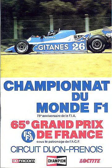1979-07-01 | Grand Prix De France | Dijon-Prenois | Formula 1 Event Artworks | formula 1 event artwork | formula 1 programme cover | formula 1 poster | carsten riede