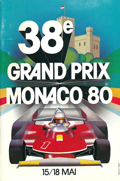 1980-05-18 | Grand Prix De Monaco | Monte Carlo | Formula 1 Event Artworks | formula 1 event artwork | formula 1 programme cover | formula 1 poster | carsten riede
