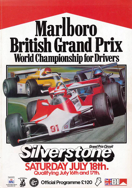 1981-07-18 | British Grand Prix | Silverstone | Formula 1 Event Artworks | formula 1 event artwork | formula 1 programme cover | formula 1 poster | carsten riede
