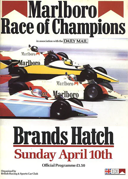 1983-04-10 | Race Of Champions | Brands Hatch | Formula 1 Event Artworks | formula 1 event artwork | formula 1 programme cover | formula 1 poster | carsten riede