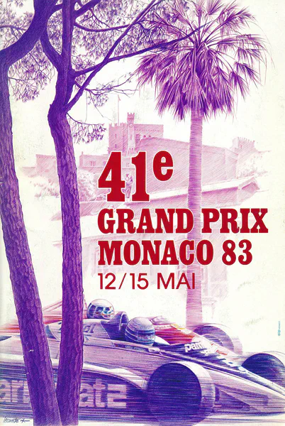 1983-05-15 | Grand Prix De Monaco | Monte Carlo | Formula 1 Event Artworks | formula 1 event artwork | formula 1 programme cover | formula 1 poster | carsten riede