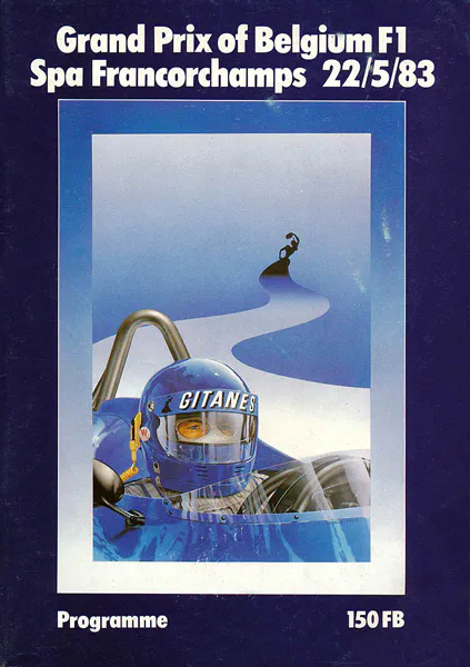 1983-05-22 | Grand Prix De Belgique | Spa-Francorchamps | Formula 1 Event Artworks | formula 1 event artwork | formula 1 programme cover | formula 1 poster | carsten riede