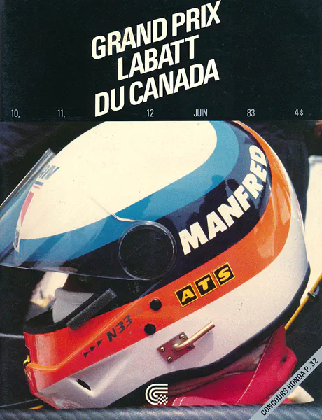 1983-06-12 | Grand Prix Du Canada | Montreal | Formula 1 Event Artworks | formula 1 event artwork | formula 1 programme cover | formula 1 poster | carsten riede