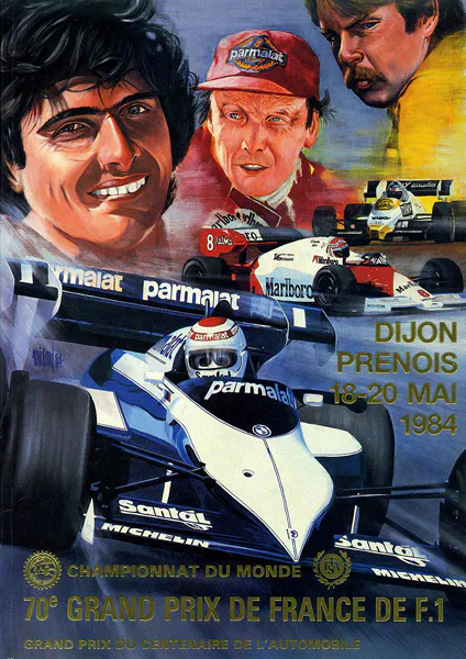 1984-05-20 | Grand Prix De France | Dijon-Prenois | Formula 1 Event Artworks | formula 1 event artwork | formula 1 programme cover | formula 1 poster | carsten riede