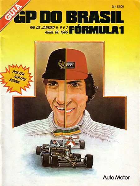 1985-04-07 | Grande Premio Do Brasil | Jacarepagua | Formula 1 Event Artworks | formula 1 event artwork | formula 1 programme cover | formula 1 poster | carsten riede