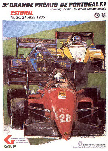 1985-04-21 | Grande Premio De Portugal | Estoril | Formula 1 Event Artworks | formula 1 event artwork | formula 1 programme cover | formula 1 poster | carsten riede