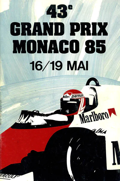 1985-05-19 | Grand Prix De Monaco | Monte Carlo | Formula 1 Event Artworks | formula 1 event artwork | formula 1 programme cover | formula 1 poster | carsten riede