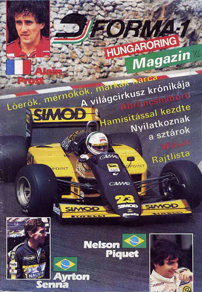 1986-08-10 | Magyar Nagydij | Budapest | Formula 1 Event Artworks | formula 1 event artwork | formula 1 programme cover | formula 1 poster | carsten riede