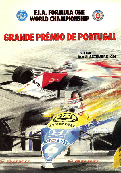 1986-09-21 | Grande Premio De Portugal | Estoril | Formula 1 Event Artworks | formula 1 event artwork | formula 1 programme cover | formula 1 poster | carsten riede