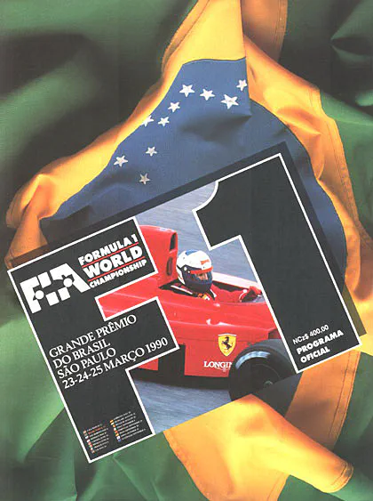 1990-03-25 | Grande Premio Do Brasil | Interlagos | Formula 1 Event Artworks | formula 1 event artwork | formula 1 programme cover | formula 1 poster | carsten riede