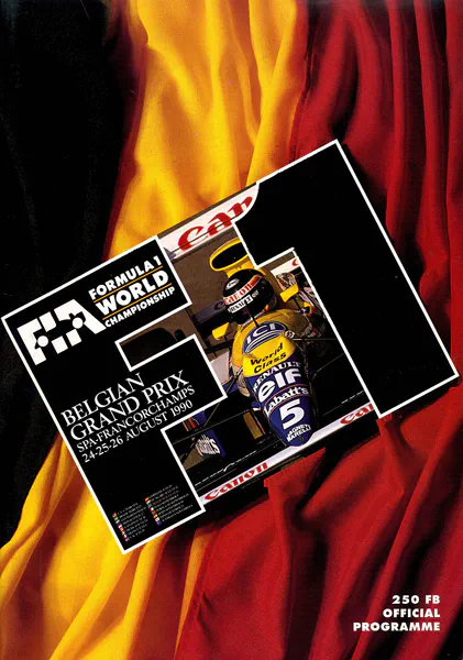 1990-08-26 | Grand Prix De Belgique | Spa-Francorchamps | Formula 1 Event Artworks | formula 1 event artwork | formula 1 programme cover | formula 1 poster | carsten riede