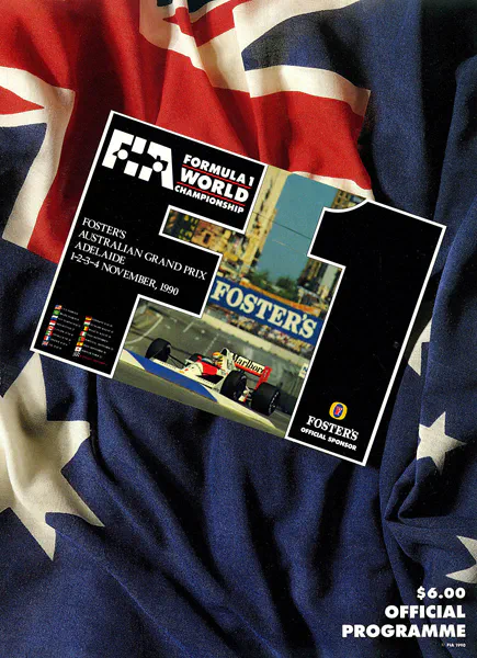 1990-11-04 | Australian Grand Prix | Adelaide | Formula 1 Event Artworks | formula 1 event artwork | formula 1 programme cover | formula 1 poster | carsten riede