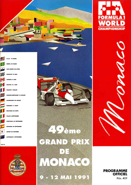 1991-05-12 | Grand Prix De Monaco | Monte Carlo | Formula 1 Event Artworks | formula 1 event artwork | formula 1 programme cover | formula 1 poster | carsten riede