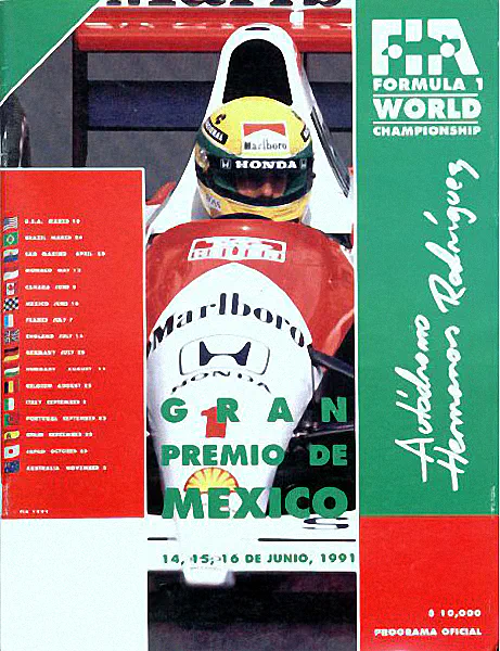 1991-06-16 | Gran Premio De Mexico | Mexico | Formula 1 Event Artworks | formula 1 event artwork | formula 1 programme cover | formula 1 poster | carsten riede