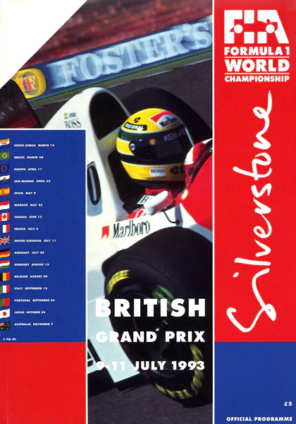 1993-07-11 | British Grand Prix | Silverstone | Formula 1 Event Artworks | formula 1 event artwork | formula 1 programme cover | formula 1 poster | carsten riede