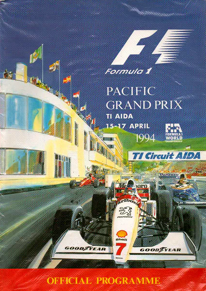 1994-04-17 | Pacific Grand Prix | Aida | Formula 1 Event Artworks | formula 1 event artwork | formula 1 programme cover | formula 1 poster | carsten riede