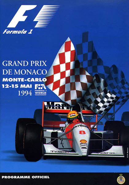 1994-05-15 | Grand Prix De Monaco | Monte Carlo | Formula 1 Event Artworks | formula 1 event artwork | formula 1 programme cover | formula 1 poster | carsten riede