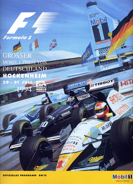 1994-07-31 | Grosser Preis von Deutschland | Hockenheim | Formula 1 Event Artworks | formula 1 event artwork | formula 1 programme cover | formula 1 poster | carsten riede