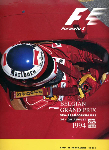 1994-08-28 | Grand Prix De Belgique | Spa-Francorchamps | Formula 1 Event Artworks | formula 1 event artwork | formula 1 programme cover | formula 1 poster | carsten riede