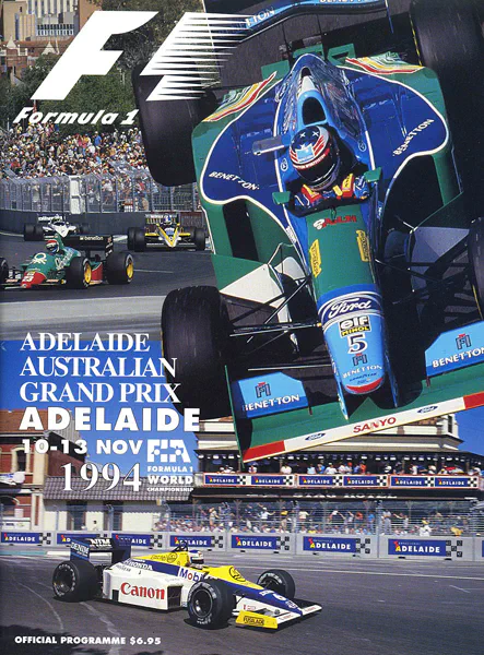 1994-11-13 | Australian Grand Prix | Adelaide | Formula 1 Event Artworks | formula 1 event artwork | formula 1 programme cover | formula 1 poster | carsten riede