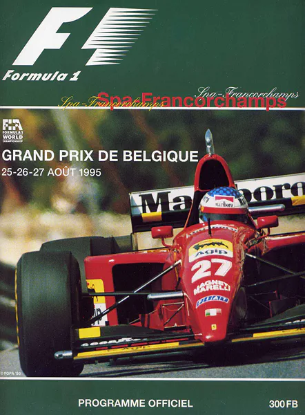 1995-08-27 | Grand Prix De Belgique | Spa-Francorchamps | Formula 1 Event Artworks | formula 1 event artwork | formula 1 programme cover | formula 1 poster | carsten riede