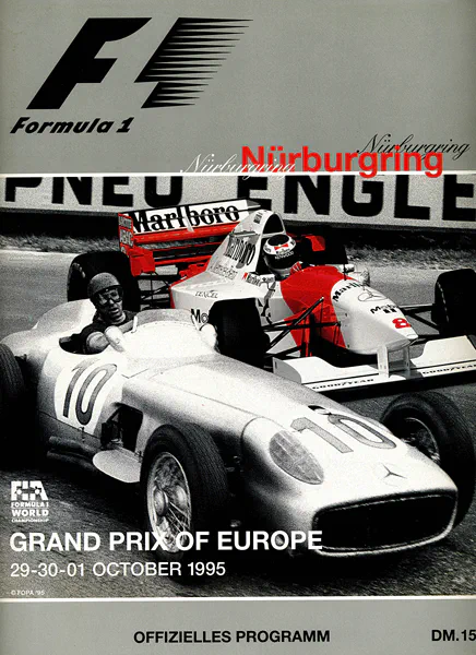 1995-10-01 | Grosser Preis von Europa | Nürburgring | Formula 1 Event Artworks | formula 1 event artwork | formula 1 programme cover | formula 1 poster | carsten riede