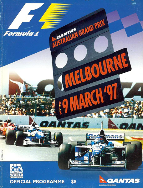 1997-03-09 | Australian Grand Prix | Melbourne | Formula 1 Event Artworks | formula 1 event artwork | formula 1 programme cover | formula 1 poster | carsten riede