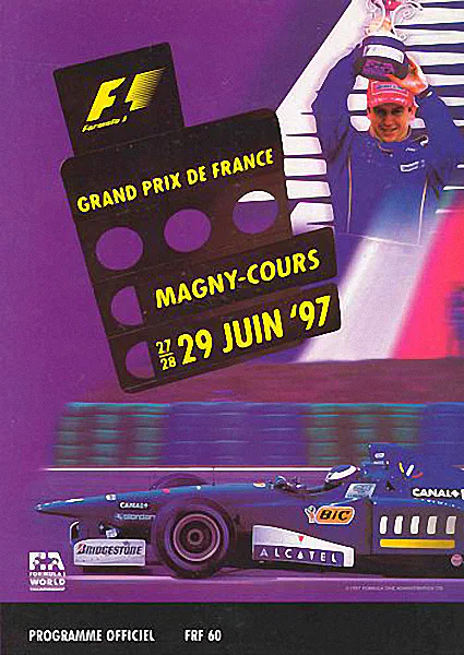 1997-06-29 | Grand Prix De France | Magny-Cours | Formula 1 Event Artworks | formula 1 event artwork | formula 1 programme cover | formula 1 poster | carsten riede