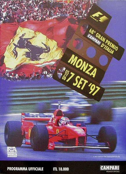 1997-09-07 | Gran Premio D`Italia | Monza | Formula 1 Event Artworks | formula 1 event artwork | formula 1 programme cover | formula 1 poster | carsten riede