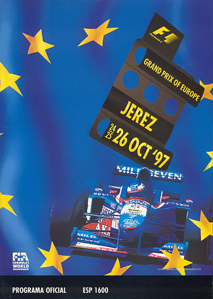 1997-10-26 | Gran Premio De Europe | Jerez de la Frontera | Formula 1 Event Artworks | formula 1 event artwork | formula 1 programme cover | formula 1 poster | carsten riede