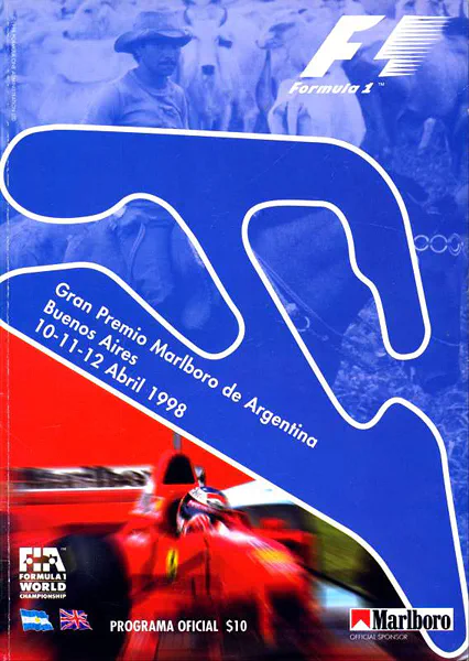 1998-04-12 | Gran Premio De La Republica Argentina | Buenos Aires | Formula 1 Event Artworks | formula 1 event artwork | formula 1 programme cover | formula 1 poster | carsten riede