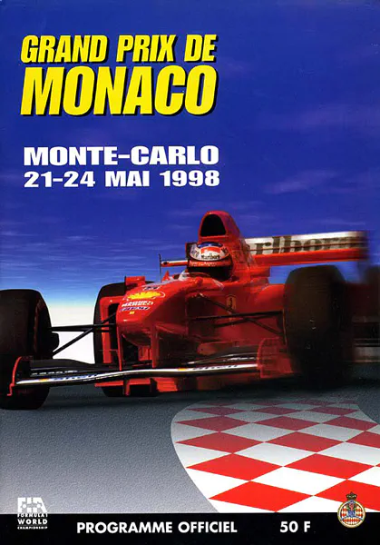 1998-05-24 | Grand Prix De Monaco | Monte Carlo | Formula 1 Event Artworks | formula 1 event artwork | formula 1 programme cover | formula 1 poster | carsten riede