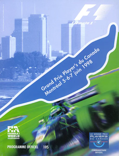 1998-06-07 | Grand Prix Du Canada | Montreal | Formula 1 Event Artworks | formula 1 event artwork | formula 1 programme cover | formula 1 poster | carsten riede